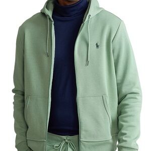 Polo by Ralph Lauren Men double knit Mint Green full Zip Hoodie New size XLT